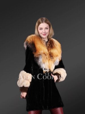 Mink Fur Coat With Fox Fur Collar