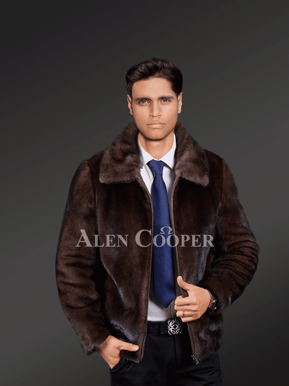 leather and mink jacket