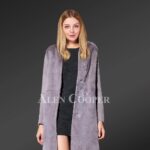 Double-Faced Woolen Coat With Mink Fur Trim