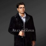 Exotic Black Mink Fur Coat For Men
