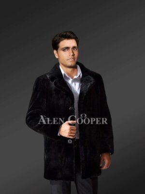 Exotic Black Mink Fur Coat For Men