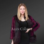 Lusturious Mink Fur Coat With Silver Fox Fur Trim For An Elegant Women