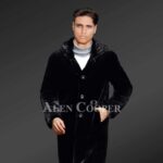 Men’s Mink Fur Long Coat With Hood