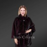 Mink Fur Coat With Bat Wing Sleeves for Women