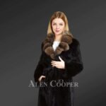 Mink Fur Coat With Sable Fur Collar And Lapels
