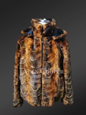 Mink Fur Jacket With Hood For Men