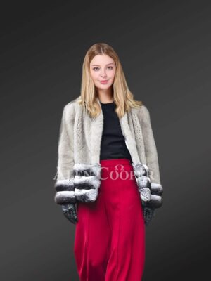 Women’s Mink Fur Jacket With Chinchilla Fur Trims