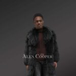 Black Raccoon Fur Long Coat For Men