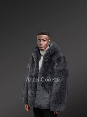 Exotic Black Men’s Fox Fur Coat