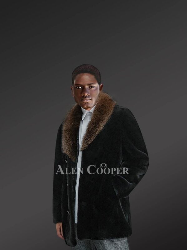 Mink Fur Coat For Men With Striking Collar And Lapel