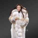 Arctic Golden Fox Fur Long Women's Coat