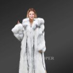 Cross Fox Fur Long Coat