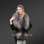 Genuine Silver Fox Fur Collar Scarf