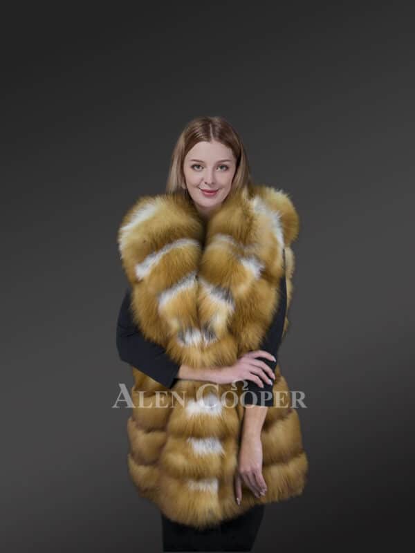 High Quality Premium Red Fox Fur Vest