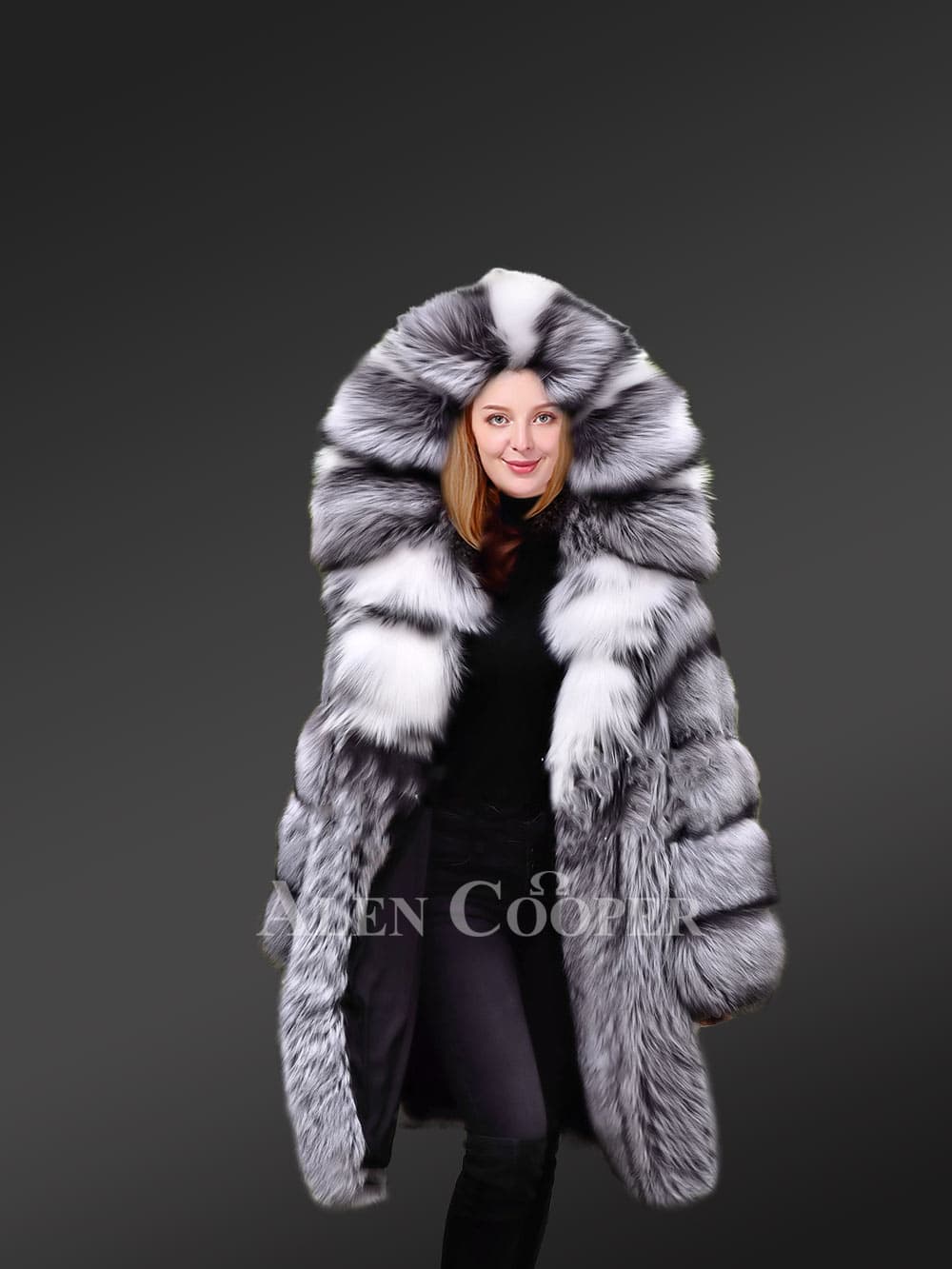 silver fur coat