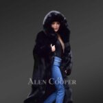 Premium Fox Fur Long Coat for Womens view