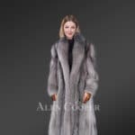 Silver Frost Fox Long Womens Coat