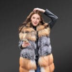 Women Multi Fox Variation Vest with Raccoon Touch