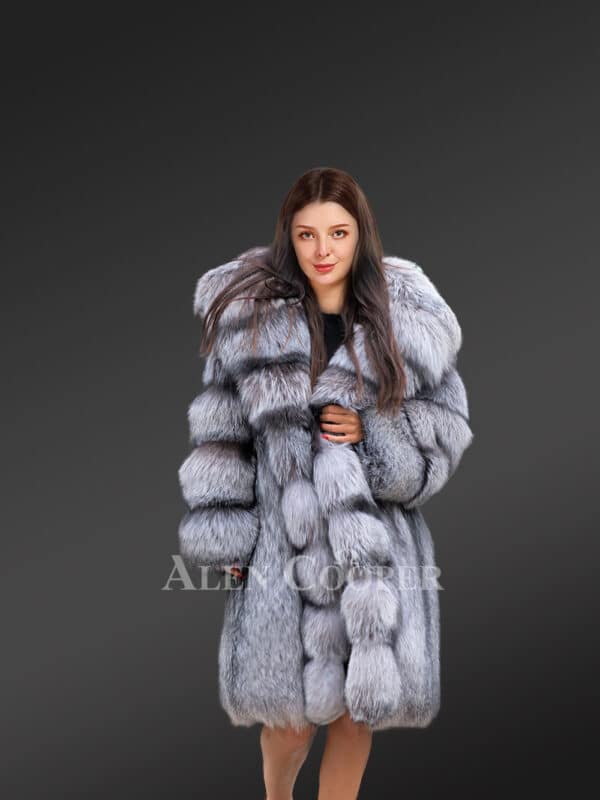 Women’s 34 Length Silver Fox Fur Coat