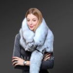 Womens Real Frost Fox Fur Collar Scarf