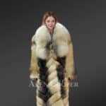 Golden Cross Fox Fur Long Coat (3)