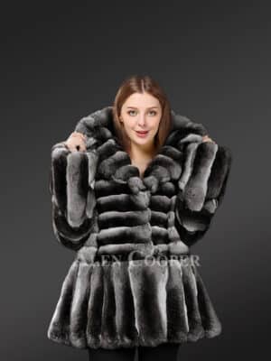 Real & Authentic Chinchilla Fur Swing Coat