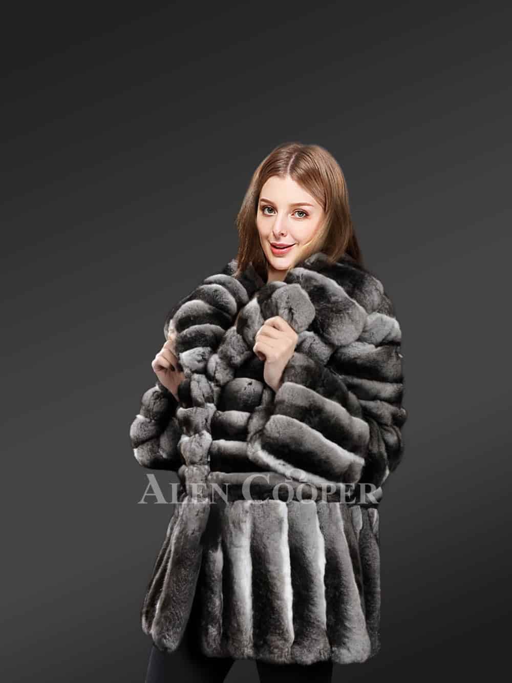 shearling swing coat