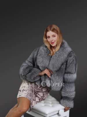 Premium Silver Fox Fur crop coat (7)