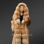 Luxury Gold Fox Fur Jacket For Women