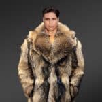 Men Raccoon Fur Jacket Fur Coat new