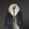 Authentic Shearling Coat With Silver Fox Fur Highlight