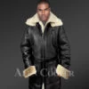 Black Shearling Coat for Men