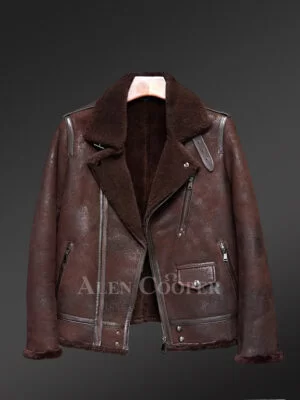 Authentic Shearling Coats in Brown Radiates Manly Aura