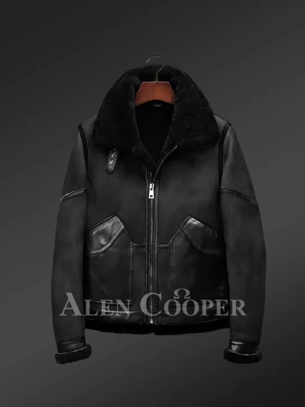 Aviator Style Shearling Jacket - Image 2