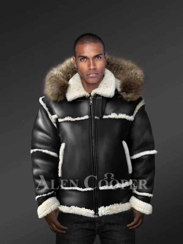 B3 Bomber Styled Premium Black Shearling Jacket