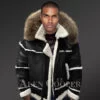 B3 Bomber Styled Premium Black Shearling Jacket view