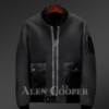 Baseball Shearling Jacket Coated in Black