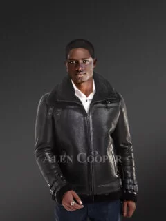 Black Lam Fur Jacket for Men