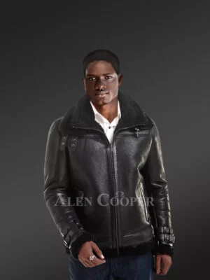Black Lam Fur Jacket for Men