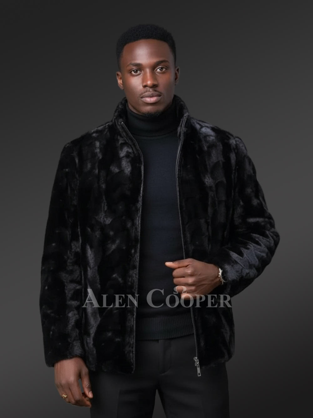 Black Mink Jacket for Men