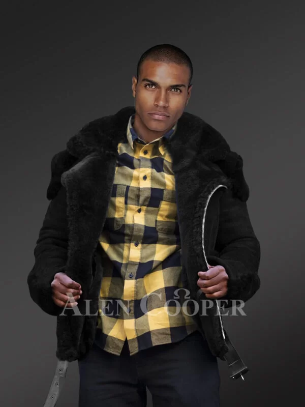 Black Shealring Jacket for Men's
