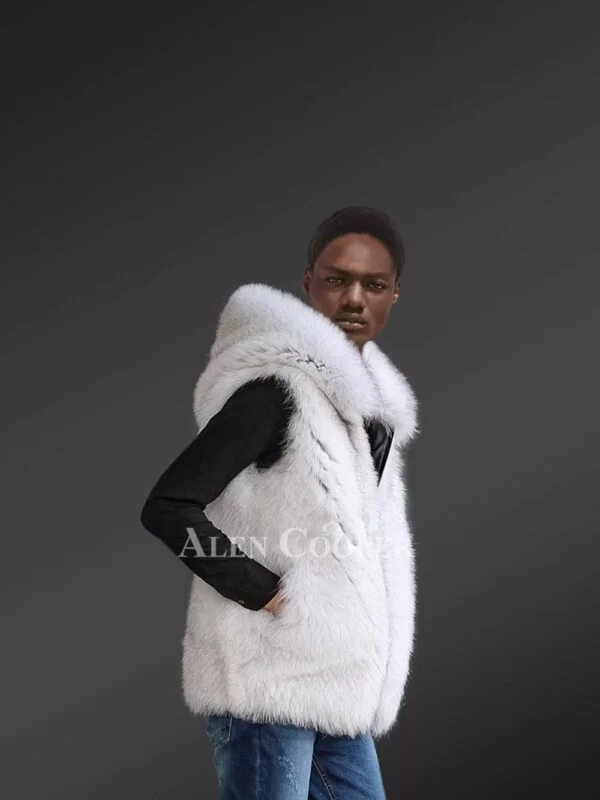 Mens White Fox Fur Vest – Layer in Style & Enjoy the Extra Comfort - Image 6