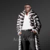 Brand New Chinchilla Fur Long Coat for Men's