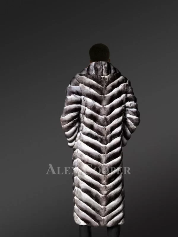 Brand New Chinchilla Fur Long Coat for Men's