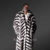 Chinchilla Fur Based Long Coat