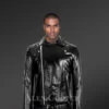 Nappa leather jacket with belt