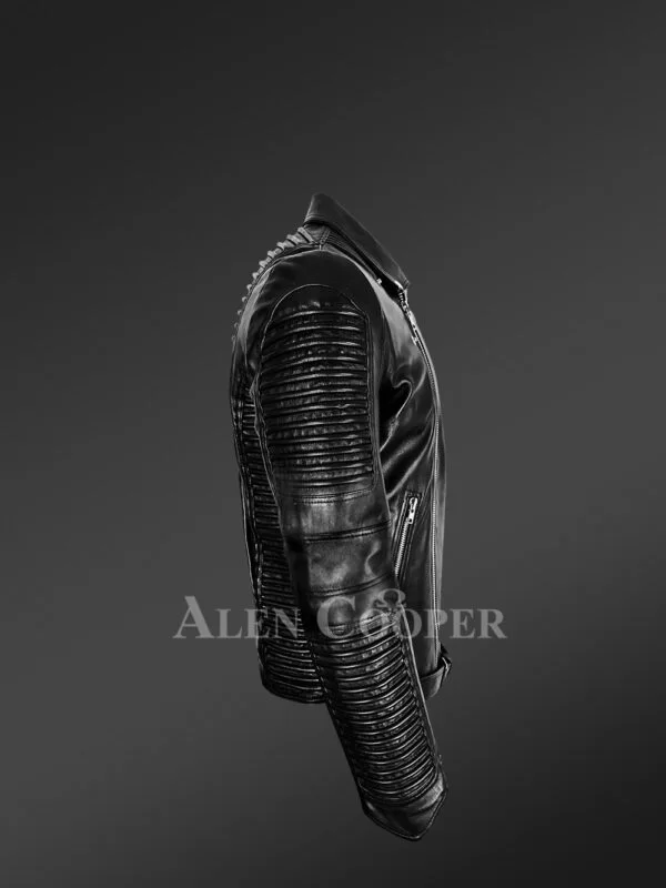 Chic Authentic Leather Jacket with Belt for Stylish Men - Image 5