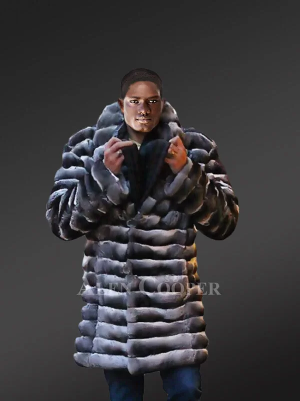 Long Chinchilla Coat for Men - Image 2