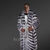 Chinchilla Fur Long Coat for Men