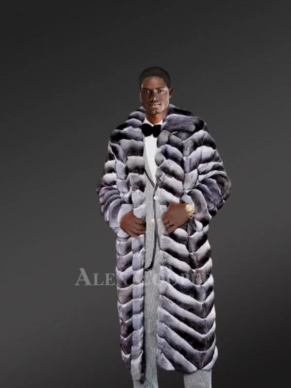 Chinchilla Fur Long Coat for Men